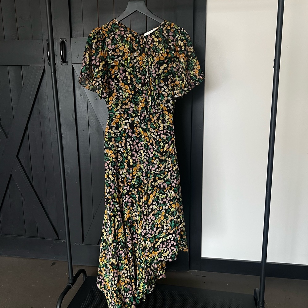 Floral Print Black Midi ASTR Dress
